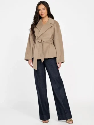 Manteau court ceinturé Ella