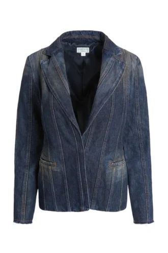 Manteau en denim à empiècements