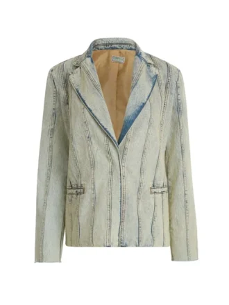 Manteau en denim à empiècements