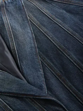 Manteau en denim à empiècements