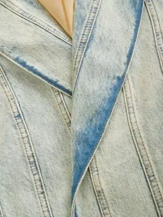 Manteau en denim à empiècements