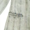 Manteau en denim à empiècements