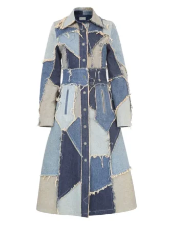Manteau en denim patchwork