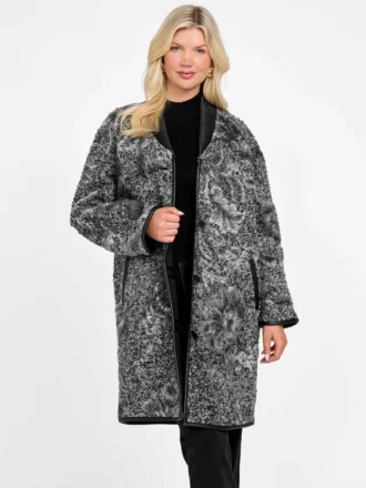Manteau en laine mélangée jacquard Marciano