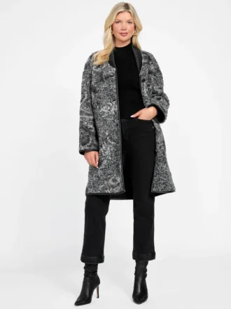 Manteau en laine mélangée jacquard Marciano