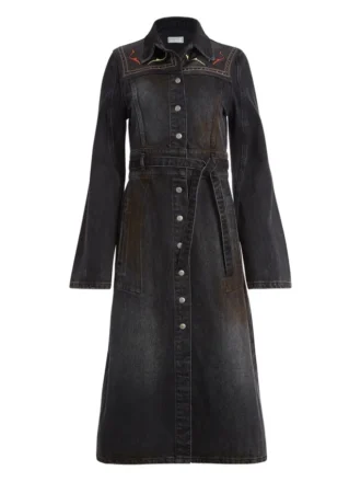 Manteau long en denim