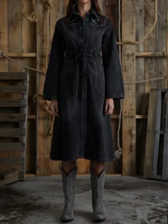 Manteau long en denim