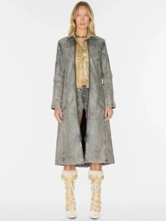 Manteau long en denim