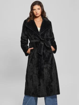 Manteau long en fausse fourrure Ada