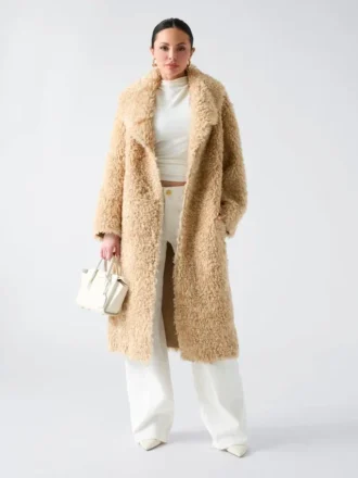 Manteau long en fausse fourrure Margot