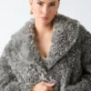 Manteau long en fausse fourrure Margot