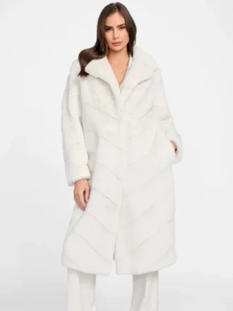 Manteau long en fausse fourrure Maya