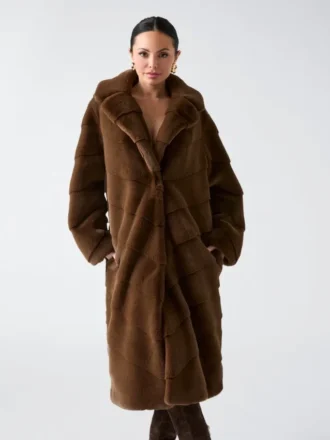 Manteau long en fausse fourrure Maya