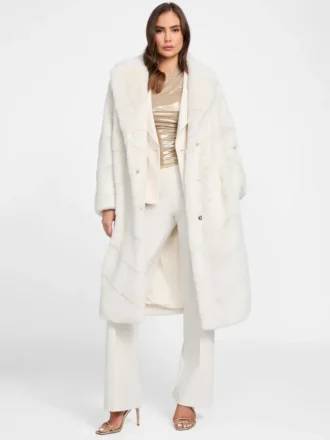 Manteau long en fausse fourrure Maya