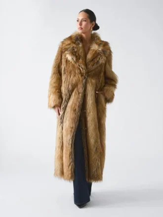 Manteau long en fausse fourrure Stephanie