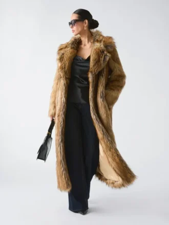 Manteau long en fausse fourrure Stephanie
