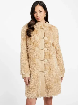 Manteau mi-long en fausse fourrure Rachel