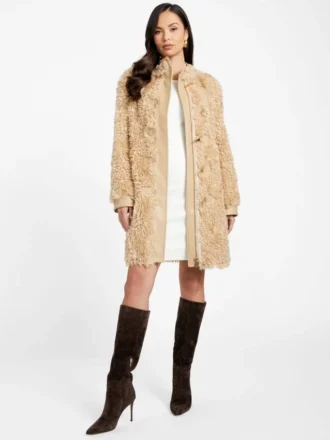 Manteau mi-long en fausse fourrure Rachel