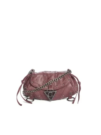Mini sac à main en cuir craquelé