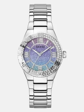 Montre analogique argentée