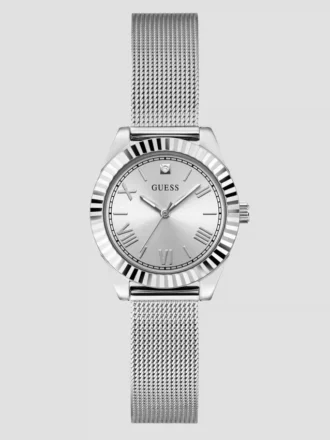 Montre analogique argentée