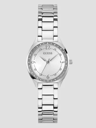 Montre analogique argentée