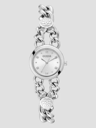 Montre analogique argentée