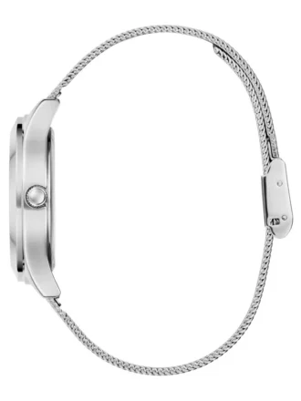 Montre analogique argentée avec logo