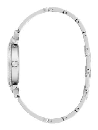 Montre analogique argentée à strass