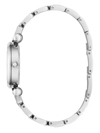 Montre analogique argentée à strass