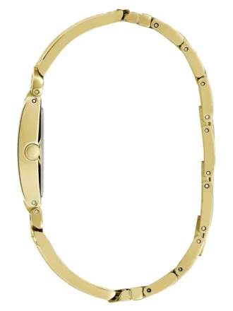 Montre analogique carrée dorée