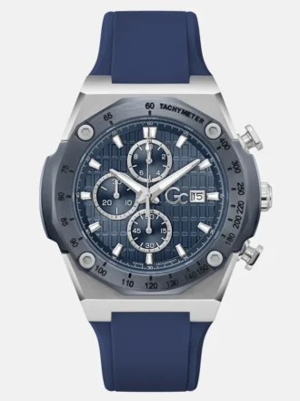 Montre chronographe Gc argentée et bleue