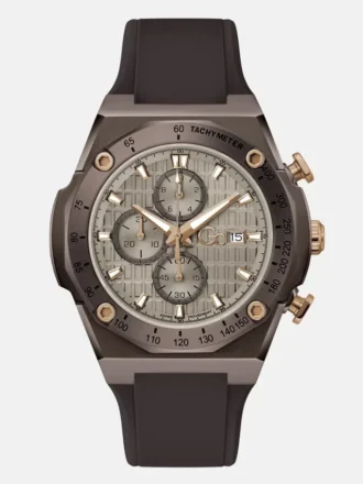 Montre chronographe Gc en silicone marron