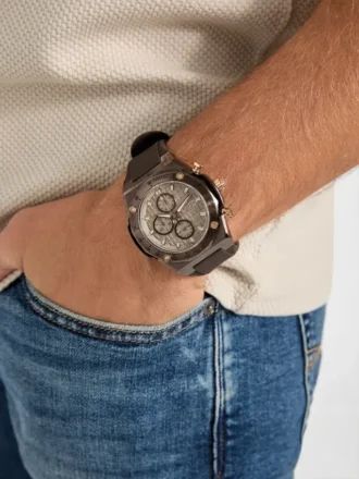 Montre chronographe Gc en silicone marron