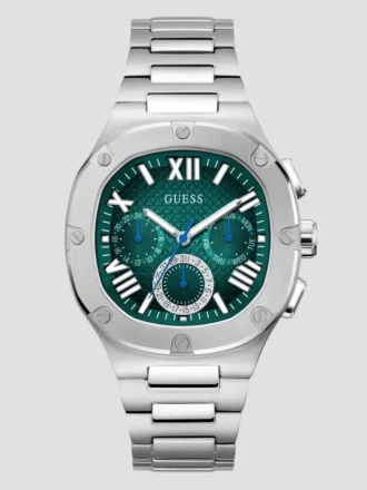 Montre multifonction carrée de couleur argentée