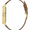 Montres analogiques en cuir doré et marron