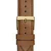 Montres analogiques en cuir doré et marron