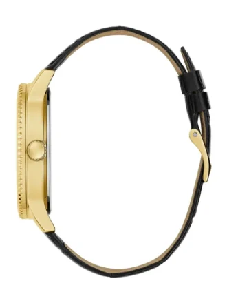 Montres analogiques en cuir doré et noir