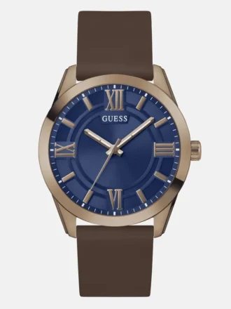 Montres analogiques en silicone bleu et marron