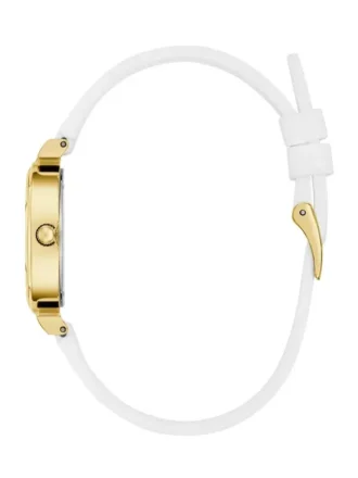 Montres analogiques en silicone doré et blanc
