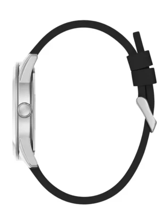 Montres analogiques en silicone noir et argenté