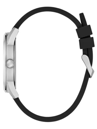 Montres analogiques en silicone noir et argenté