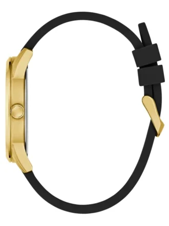 Montres analogiques en silicone noir et doré