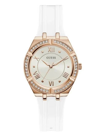 Montres analogiques ton or rose et blanc