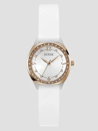 Montres analogiques ton or rose et blanc