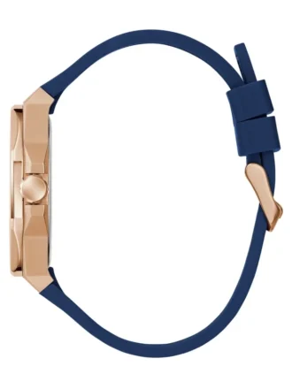 Montres analogiques ton or rose et bleu