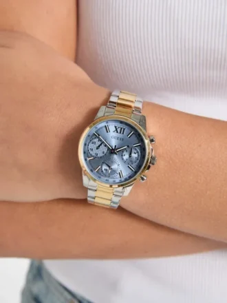Montres chronographiques bicolores et bleues