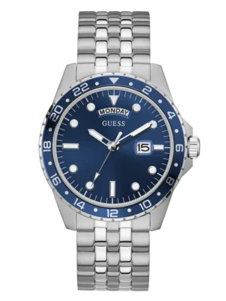 Montres de sport argentées et bleues