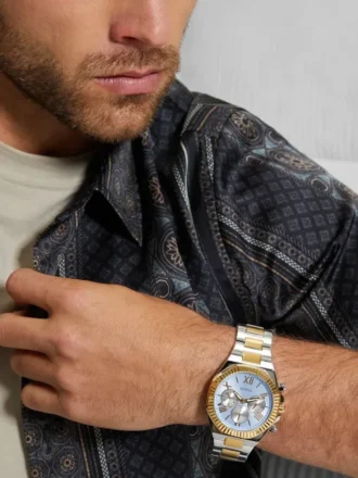 Montres multifonction bicolores et bleues