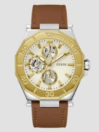 Montres multifonction bicolores et en cuir marron